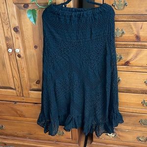 🌸Solitaire - black lace maxi skirt with an elastic waistband